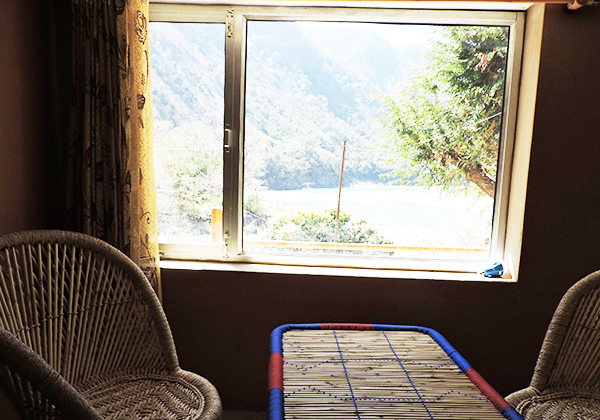 Family cottage with mountain view windows