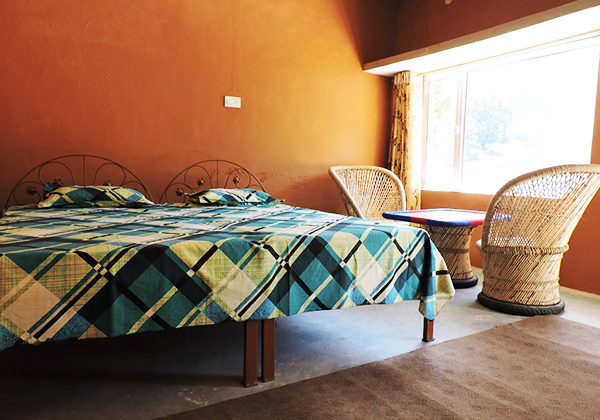 Deluxe wooden room with warm lighting